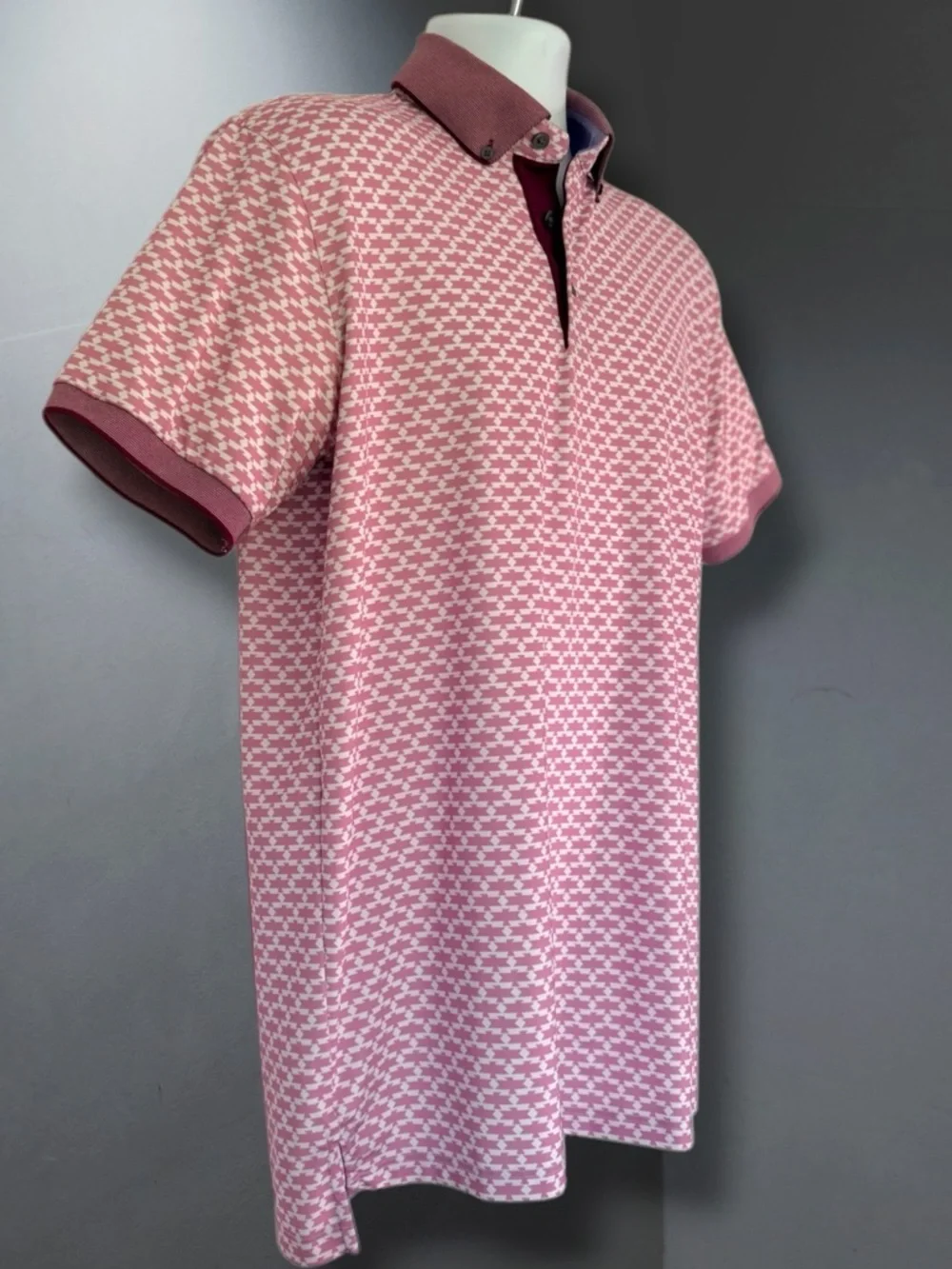 Greyson Thunderbird Polo Men M Pink Golf Performance Shirt Pine Canyon - Picture 7 of 13